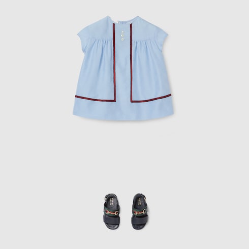 Baby GG cotton dress with Web