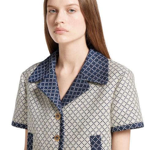 Chaqueta de rizo de algodón con rombos
