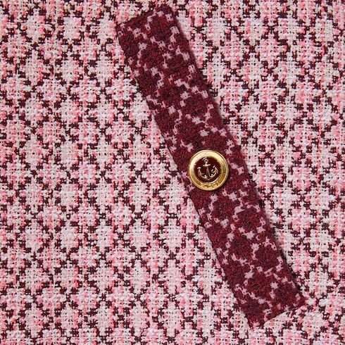 Chaqueta rizo algodón rombos con cremallera