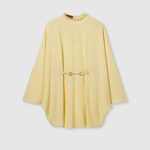 Vestido de cady de seda con cinturón Horsebit
