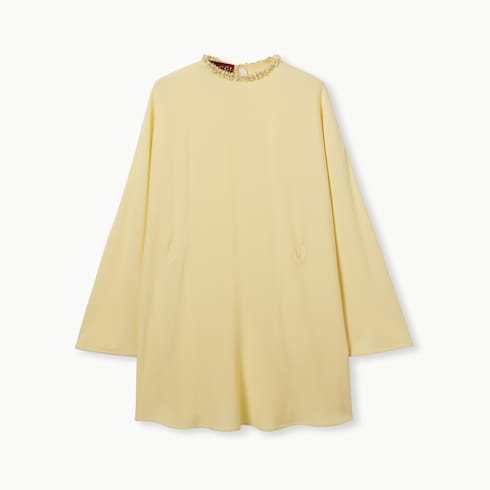 Vestido de cady de seda con cinturón Horsebit