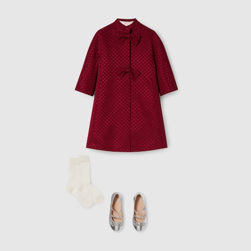 Children's embroidered silk dress