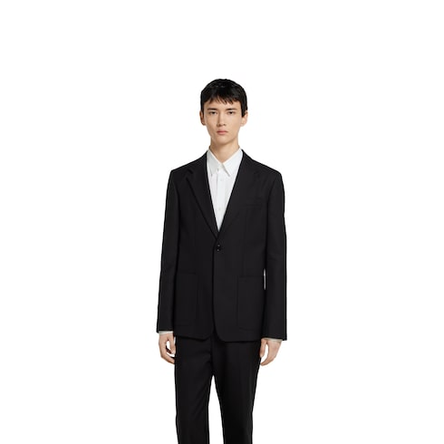 Single breasted cotton canvas jacket