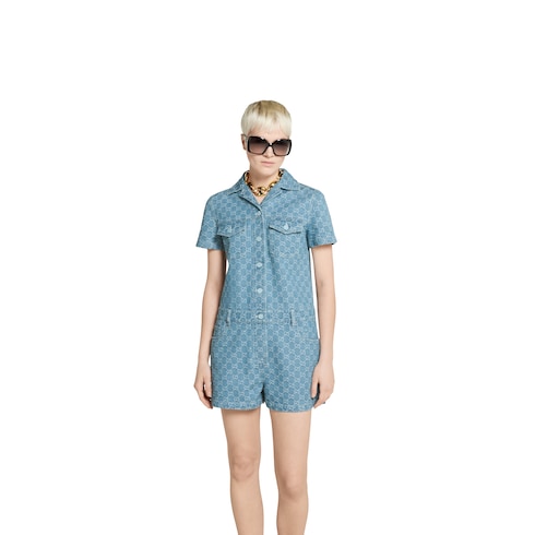 Combinaison en denim jacquard GG