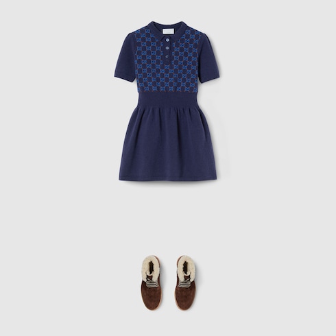 Children's wool dress with embroidery