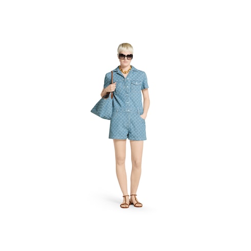Combinaison en denim jacquard GG