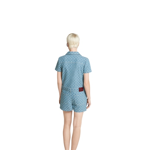 Combinaison en denim jacquard GG