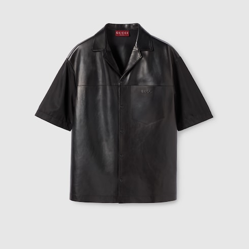 Poloshirt aus weichem Leder mit Nylon