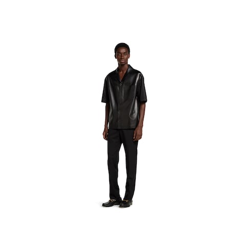 Poloshirt aus weichem Leder mit Nylon