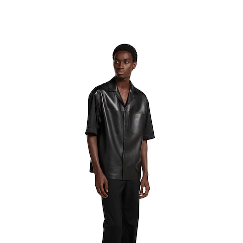 Poloshirt aus weichem Leder mit Nylon