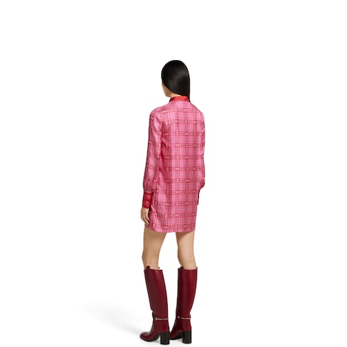 Printed silk twill dress