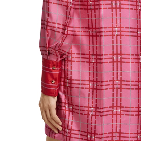 Printed silk twill dress