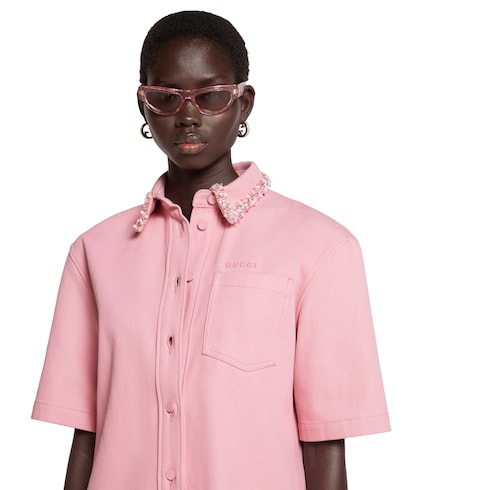 Camicia in denim con ricamo