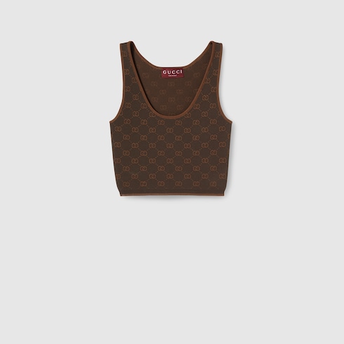 Stretch GG viscose jacquard tank top