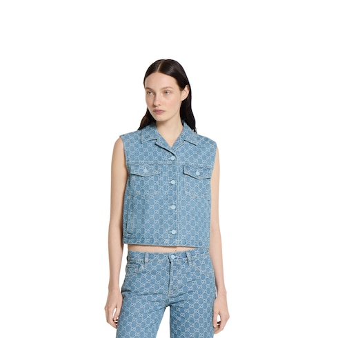 Veste en denim jacquard GG