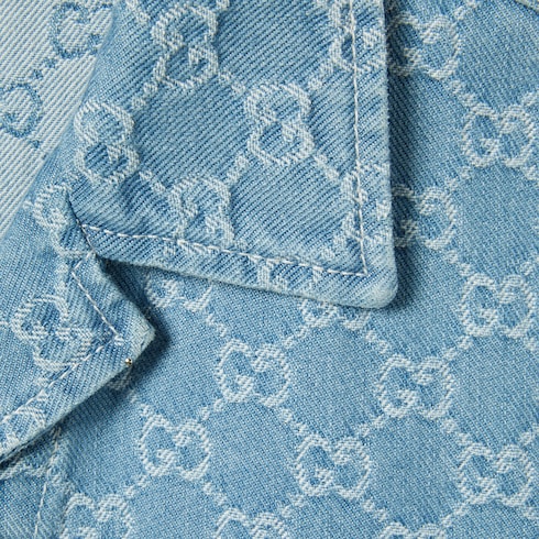 Chaleco de jacquard de denim con GG