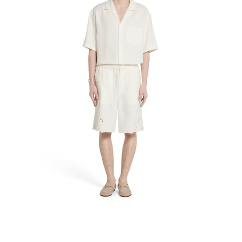 Linen shorts with embroidery