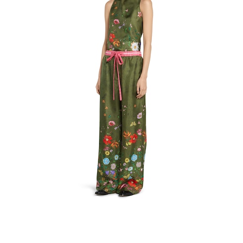 Pantalón de seda estampado