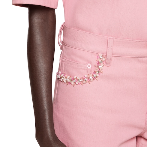 Shorts aus Denim mit Stickerei