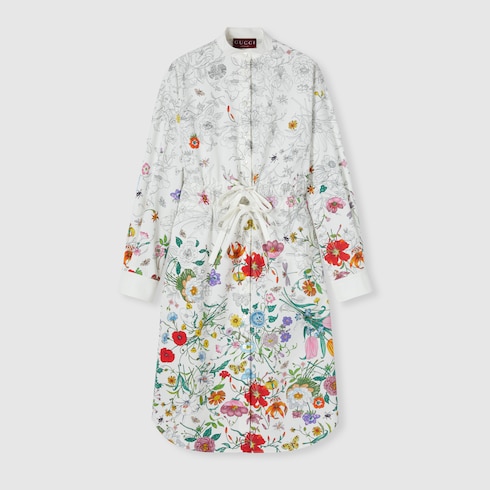 Printed cotton poplin dress Detail 2