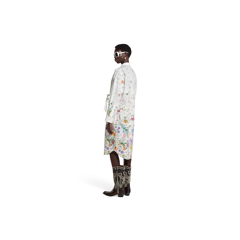 Printed cotton poplin dress Detail 4