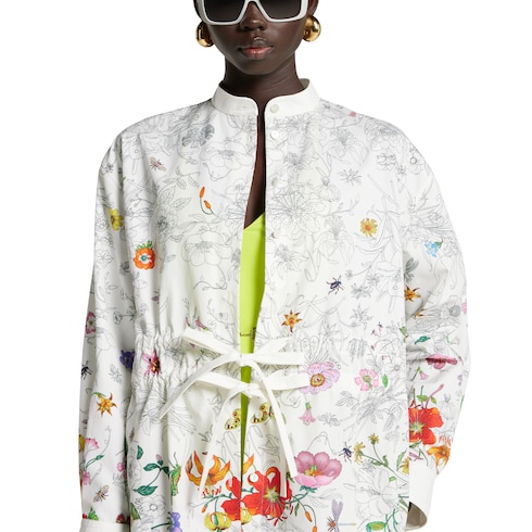 Printed cotton poplin dress Detail 5