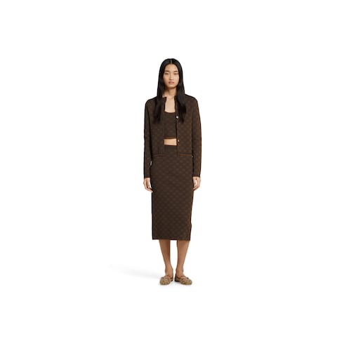 Stretch GG viscose jacquard cardigan