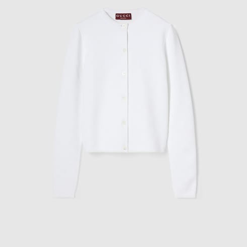 Stretch GG viscose jacquard cardigan