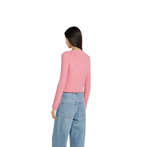 Fine viscose jacquard cardigan