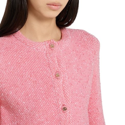 Fine viscose jacquard cardigan