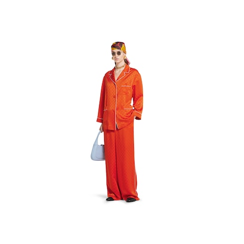 GG satin pants in Orange Ready-to-wear | GUCCI® SI