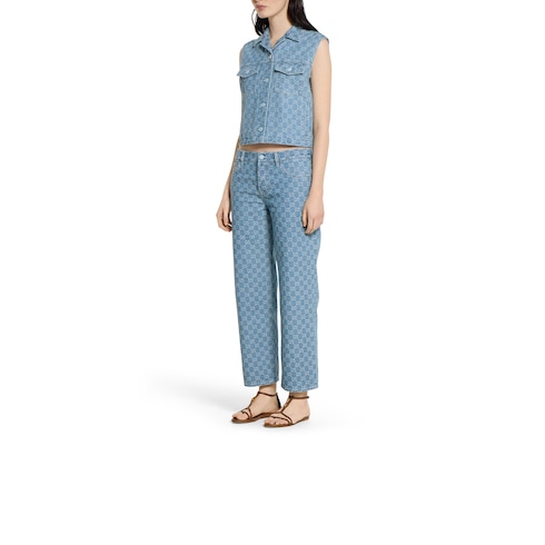 Hose aus GG Denim-Jacquard