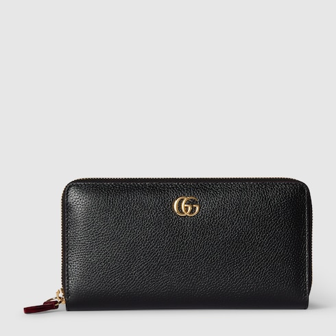 Bi-color GG Marmont zip around wallet