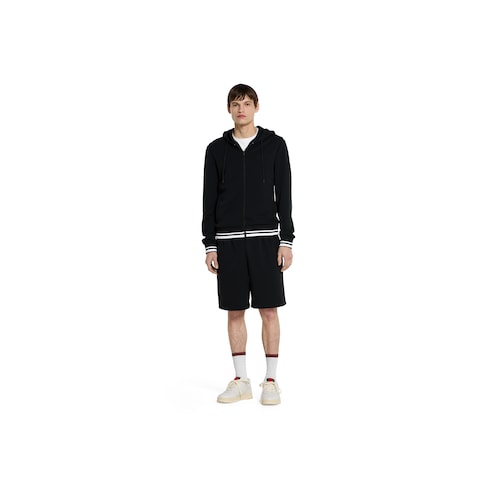 Technical jersey hooded zip jacket