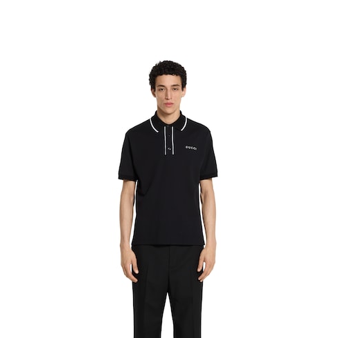 Polo de piqué de algodón con bordado