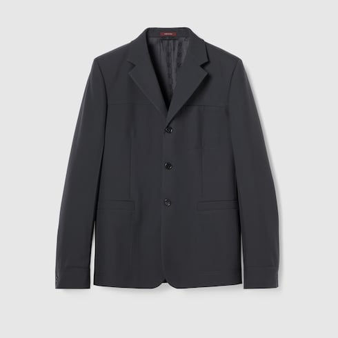 Giacca monopetto in twill di lana