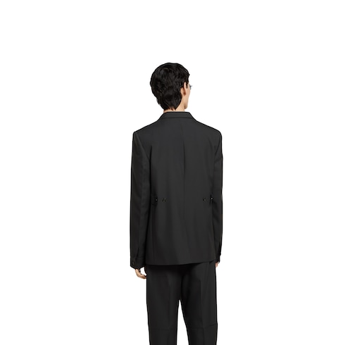Giacca monopetto in twill di lana