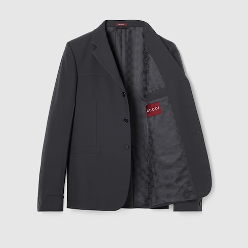 Giacca monopetto in twill di lana
