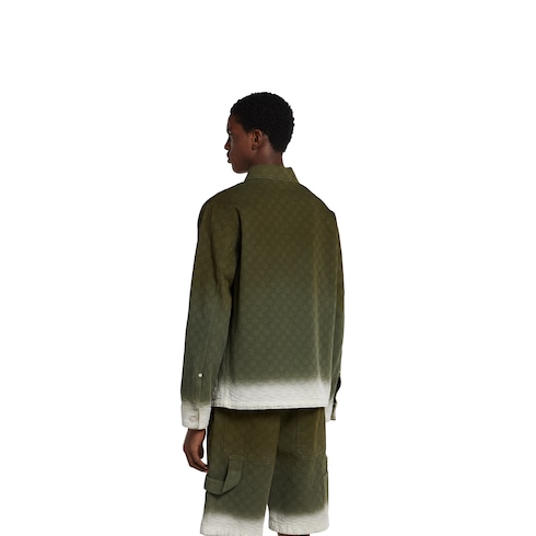 Hemd aus gebleichtem GG Baumwolldenim-Jacquard