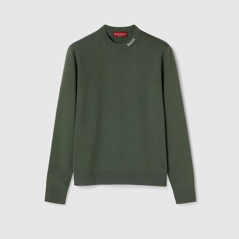 Maglione in maglia di cotone e seta con intarsio