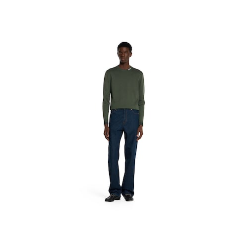 Maglione in maglia di cotone e seta con intarsio