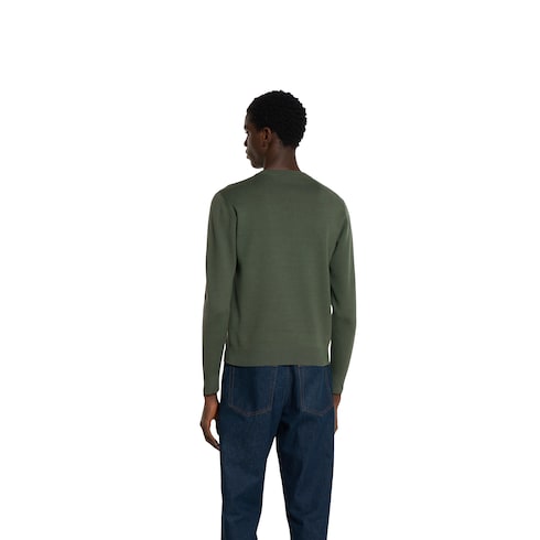 Maglione in maglia di cotone e seta con intarsio