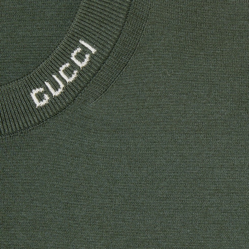 Maglione in maglia di cotone e seta con intarsio