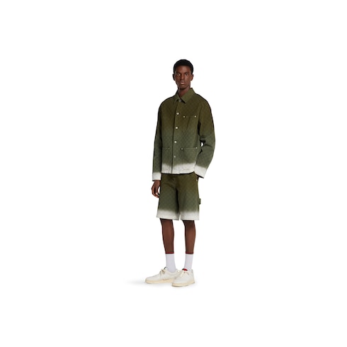 Shorts aus gebleichtem GG Baumwolldenim-Jacquard