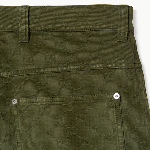 Shorts aus gebleichtem GG Baumwolldenim-Jacquard