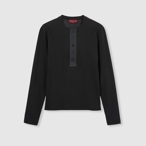 T-shirt in cotone a coste con ricamo
