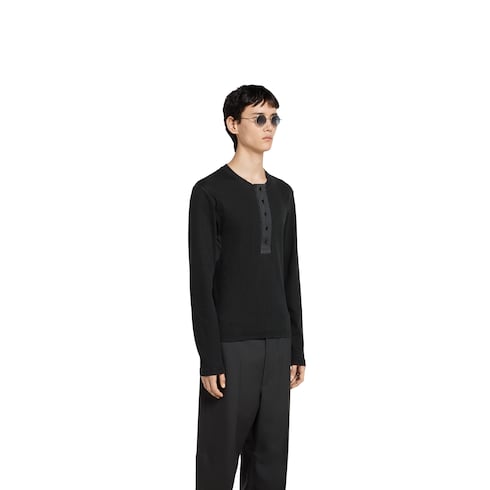 T-shirt in cotone a coste con ricamo