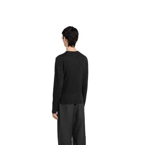 T-shirt in cotone a coste con ricamo