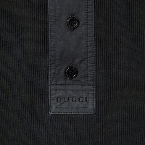 T-Shirt aus gerippter Baumwolle mit Stickerei