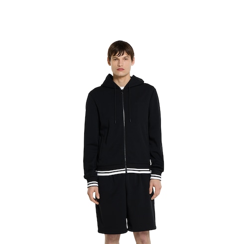 Technical jersey hooded zip jacket
